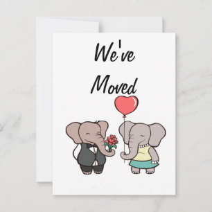 Deux cartes de changement d'adresse d'éléphant mig