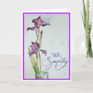 Deux cartes de Sympathie Iris Violet