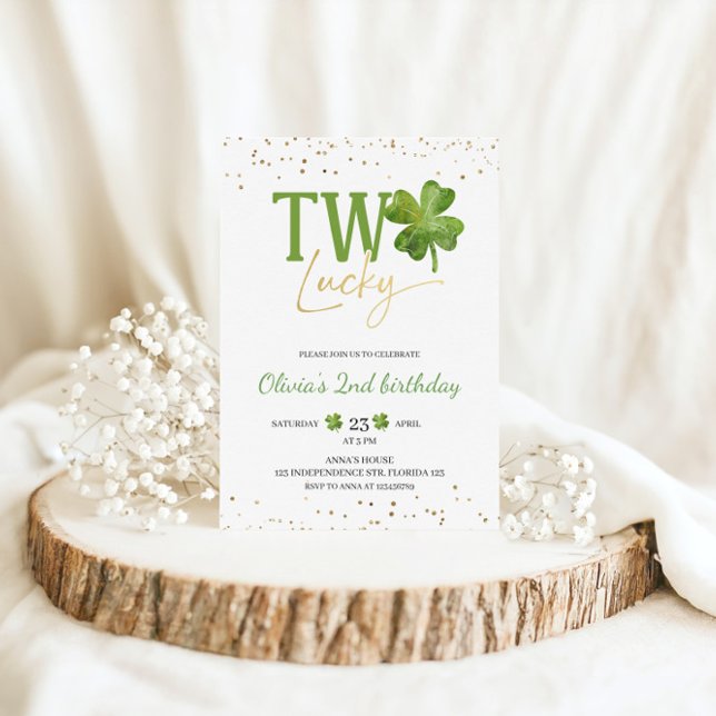 Deux Chanceux Invitation Anniversaire, Saint-Patri (Créateur téléchargé)