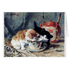 Deux chatons ayant le thé