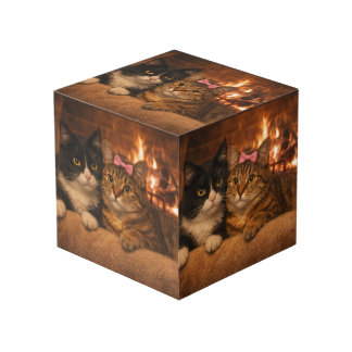 Deux chatons dans un cube de photo personnalisé en