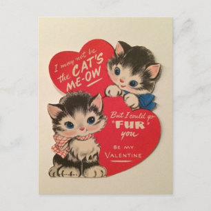 Deux chatons mignons carte postale vintage de la S