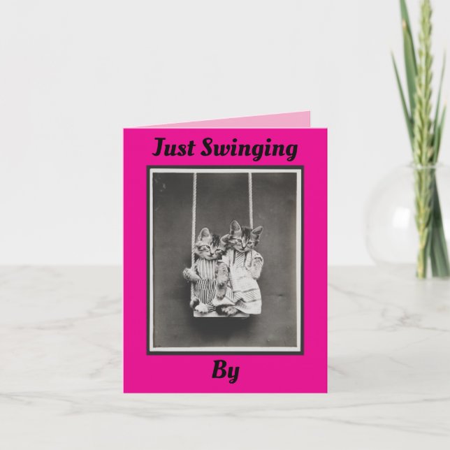 Deux Chatons Sur Carte À Voile (Devant)