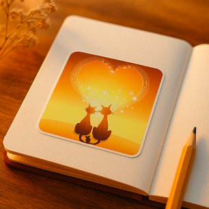 Deux Chats En Stickers Amour