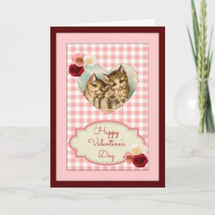 Deux chats orange Vintages Carte Saint-Valentin