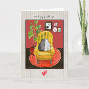 Deux chats se câlinent Carte d'anniversaire pour a