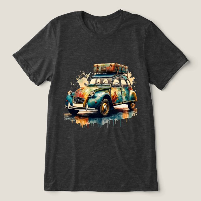 Deux Chevaux Tri-Blend Shirt (Design Vorderseite)