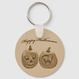 Deux citrouilles Joyeux Halloween Porte-clés