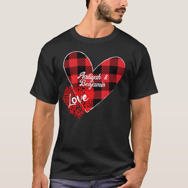 Deux coeurs Aimer personnalise T-shirt (Devant)