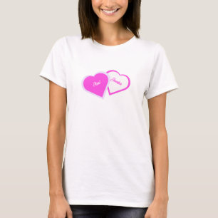 Deux cœurs comme un T-Shirt blanc pour femmes