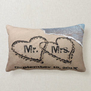 Deux Coeurs Dans Le Coussin Mariage De Sable