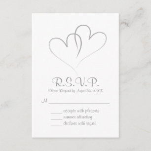 Deux coeurs entrelacés carte de mariage RSVP