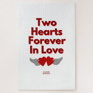 Deux Coeurs Pour Toujours Dans Love Puzzle 20" X 3