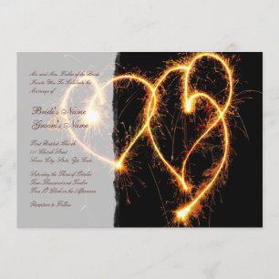 Deux coeurs Sparklers Faire-part de mariage