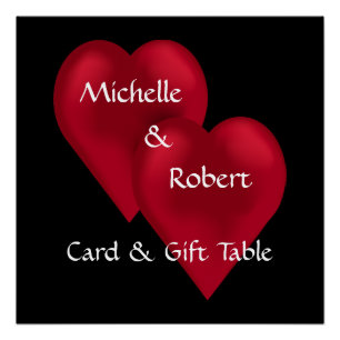 Deux Coeurs Un Amour Mariage Poster de table cadea