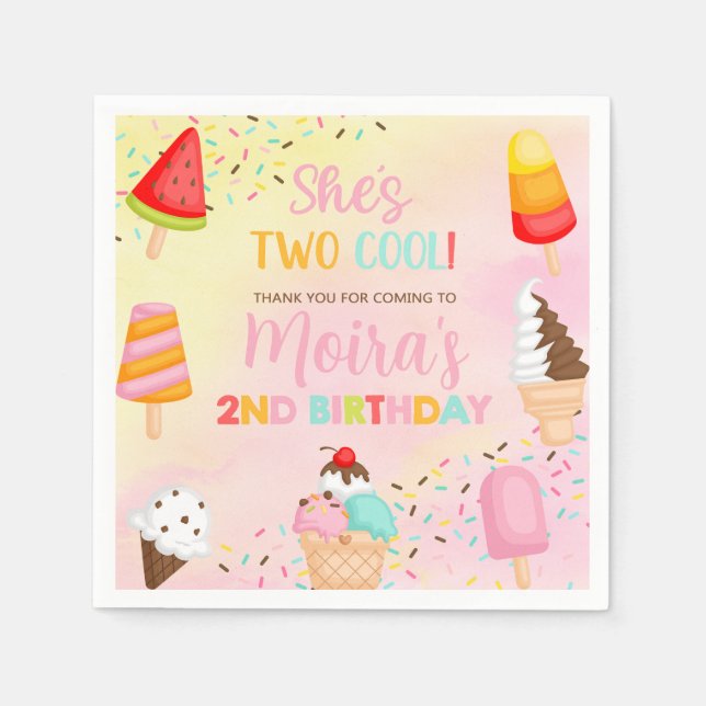 DEUX COOL crème glacée fille serviettes en papier  (Devant)