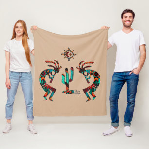 Deux couvertures en polaire Kokopelli Sud-Ouest