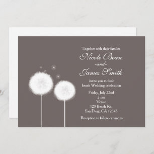Deux Dandelions Taupe Des Invitations De Mariage R