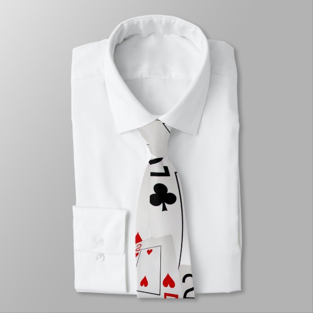 Deux Dans Un Motif, Cartes De Poker, Cravate Silky (Attaché)