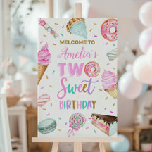 Deux dessert doux 2e Affiche de bienvenue d'annive