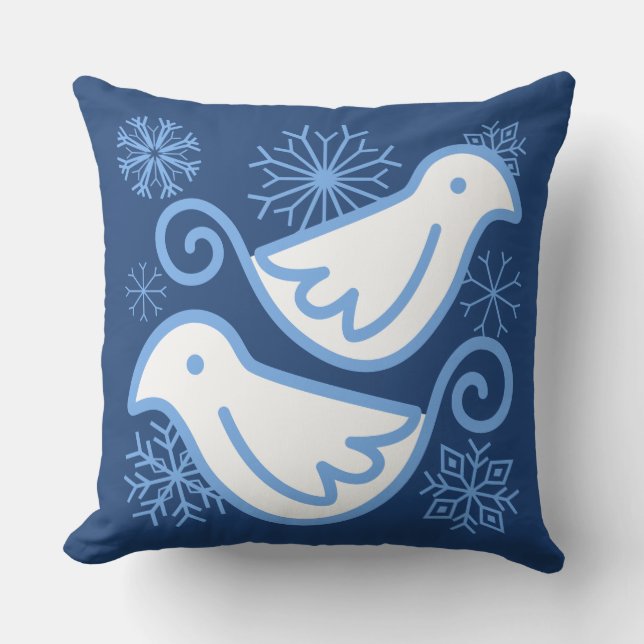 Deux Doses Hiver Bleu Coussin réversible (Recto)