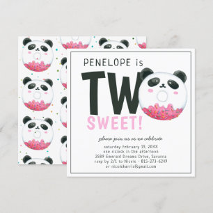 Deux douces   Panda Donut 2e Invitation anniversai