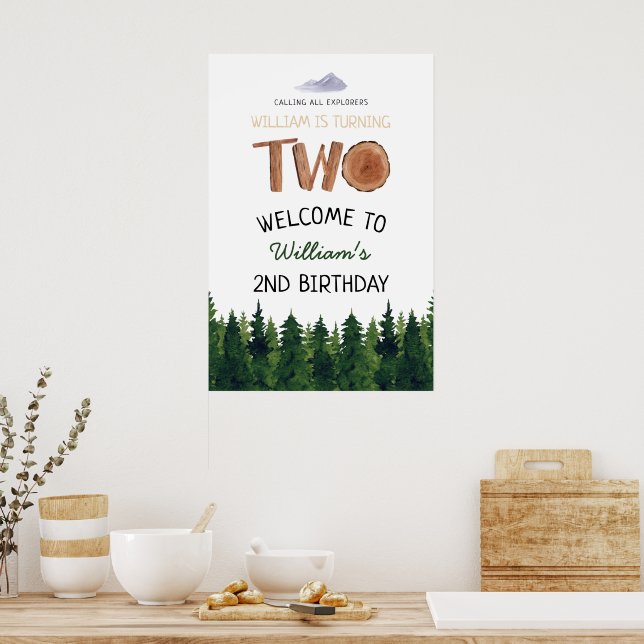 Deux enfants Explorer 2e Affiche de bienvenue d'an (Cuisine)