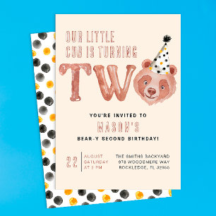 Deux et deux fois plus mignon Invitation du 2e ann