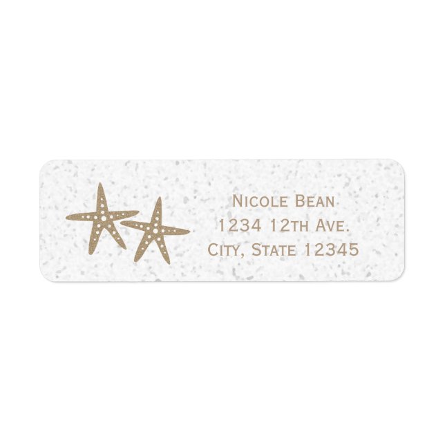 Deux Étiquettes de adresse d'invitation de plage S (Devant)