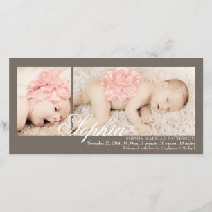 Deux faire-part de naissance moderne de bébé de