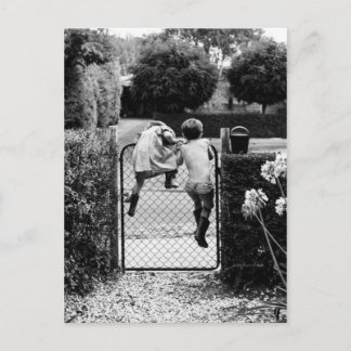 Deux fants's échappent postkarte
