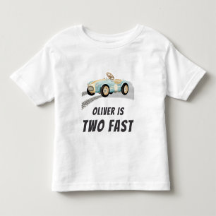 Deux Fast Race Car Boy 2nd Birthday Party T-Shirt