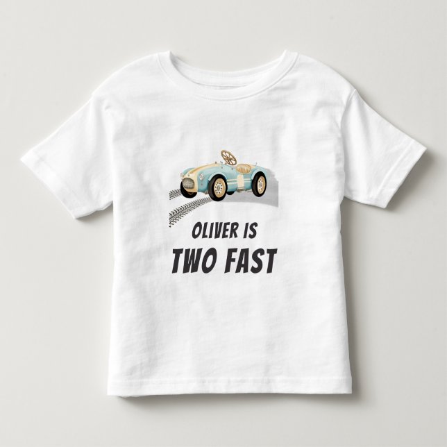 Deux Fast Race Car Boy 2nd Birthday Party T-Shirt (Devant)