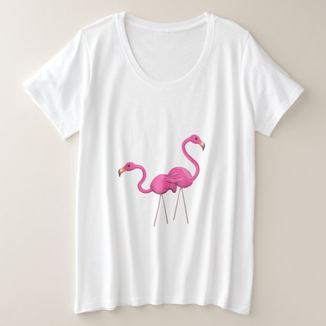 Deux Flamants roses roses se tenant ensemble (Design devant)