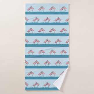 Deux Flamants roses roses sur le Motif aquatique