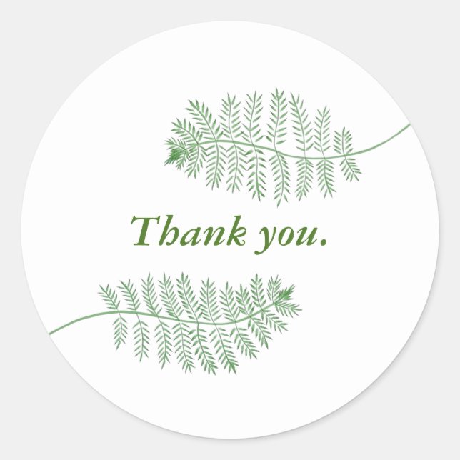 Deux fougères vertes Stickers de remerciement de v (Devant)