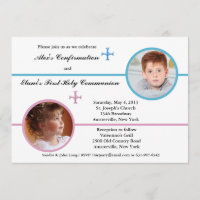 Deux frères et soeurs photographiés Invitation rel