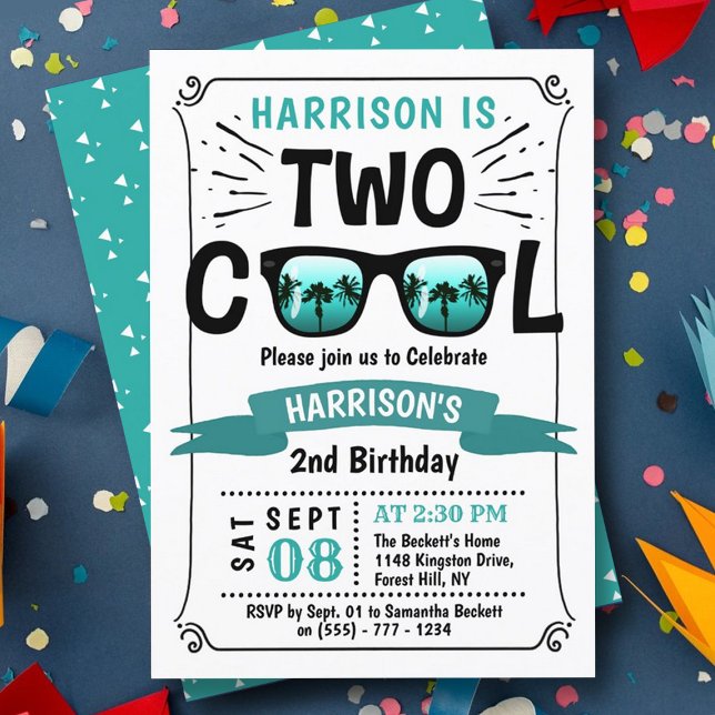 Deux garçons Cool Invitations pour le 2e anniversa (Créateur téléchargé)