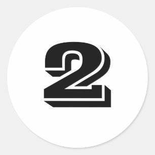 Deux gros stickers ronds blancs numériques par Jan