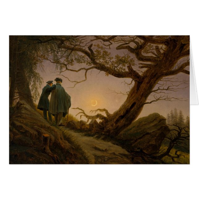 Deux hommes contemplant la lune (Devant horizontal)