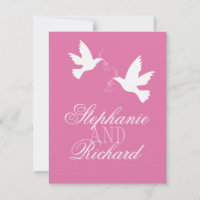 Deux inséparables blancs mariage formel rose RSVP
