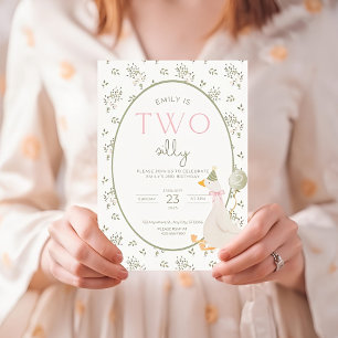 Deux Invitation d'anniversaire de l'oie Idiote Flo