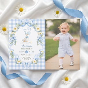 Deux Invitation Photo Anniversaire Silly Goose Ble
