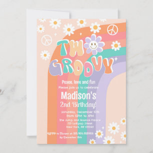 Deux invitations Super Boho Daisy 2e anniversaire