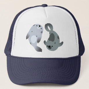 Deux Joli Casquette de sceaux de caricature de la 