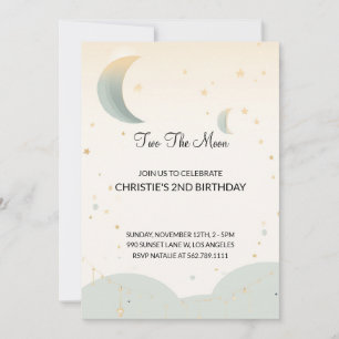 Deux la Lune deuxième invitation anniversaire