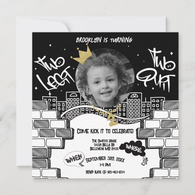 Deux Legit To Quit 2nd Birthday Invitation (Devant)