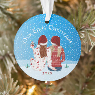Deux lesbiennes, Mme & Mme, première photo de noël