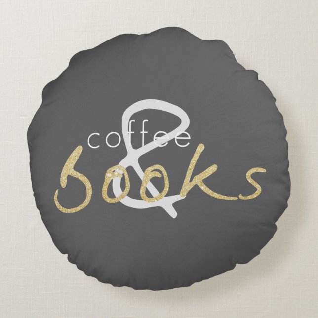 Deux livres toniques et Coussin rond de café (Dos)