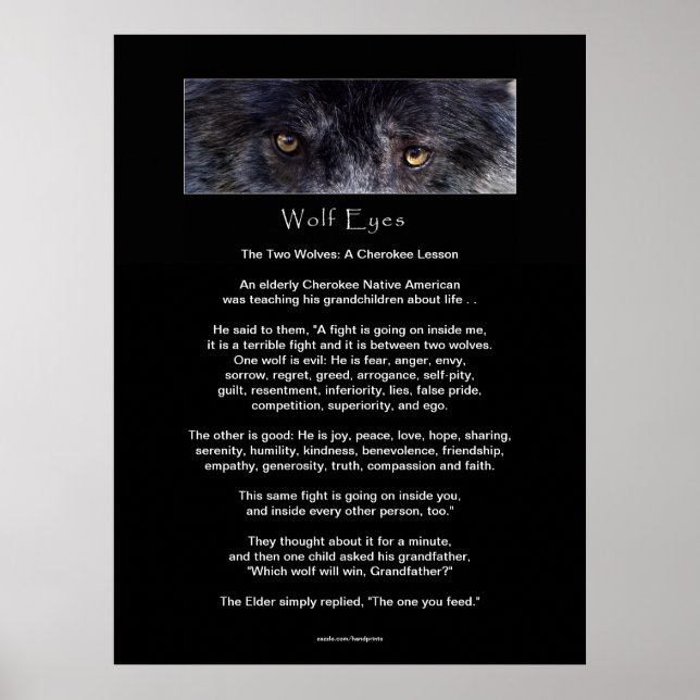 DEUX LOUPS CHEROKEE TALE Poster d'art (Devant)
